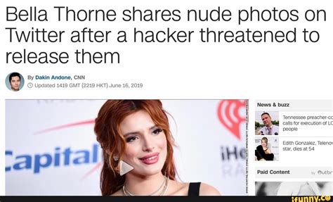 Bella Thorne shares nude photos on Twitter after a hacker